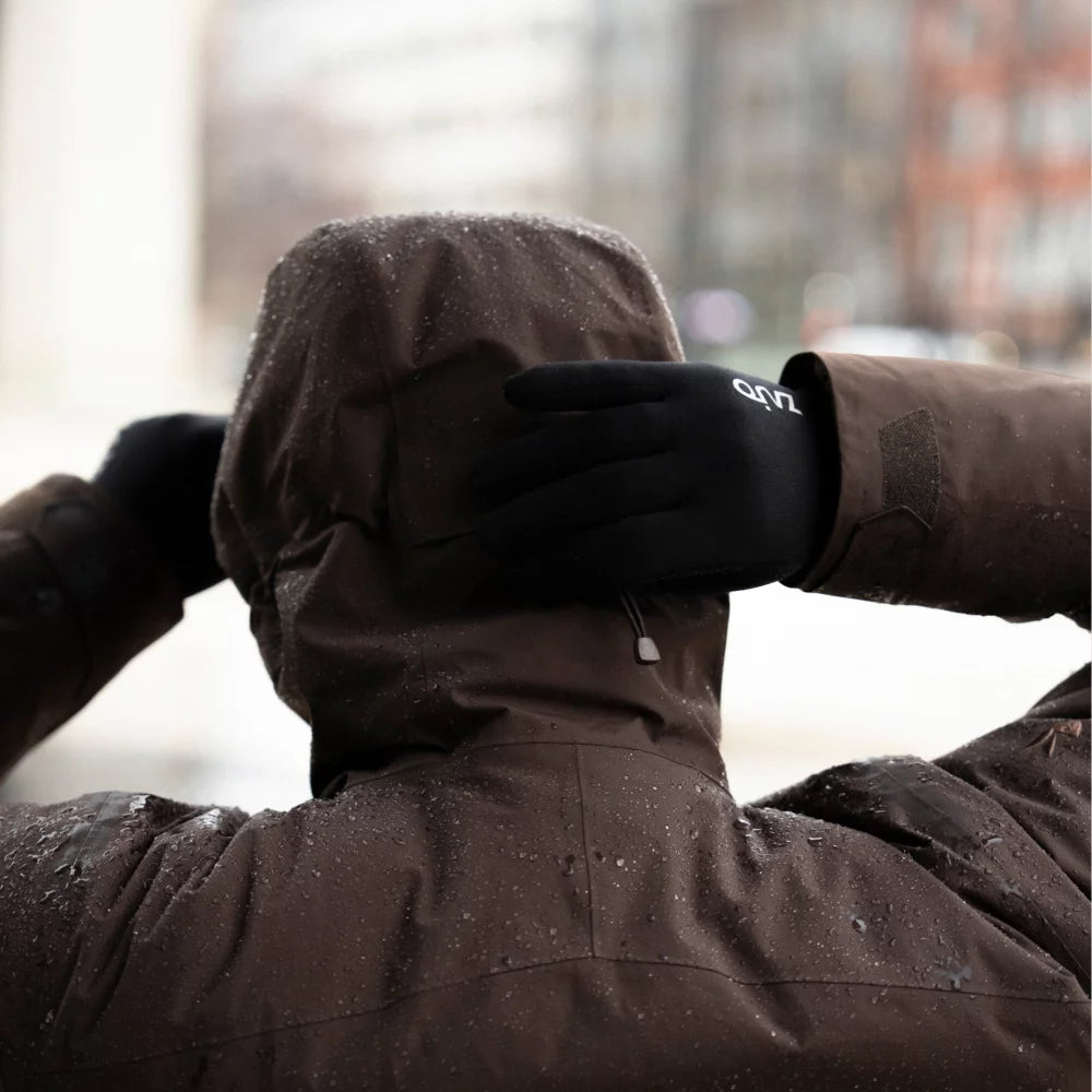 Amiko Fleece Gloves — Grey Navy
