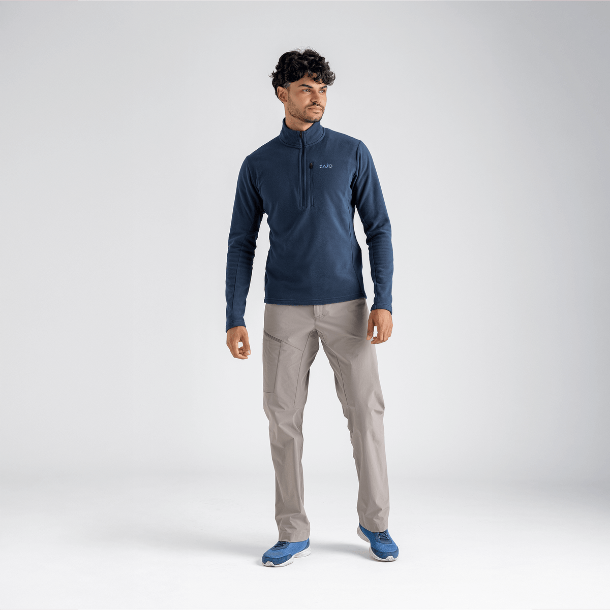 Auro Men's Fleece Zip Top — Golden Brown