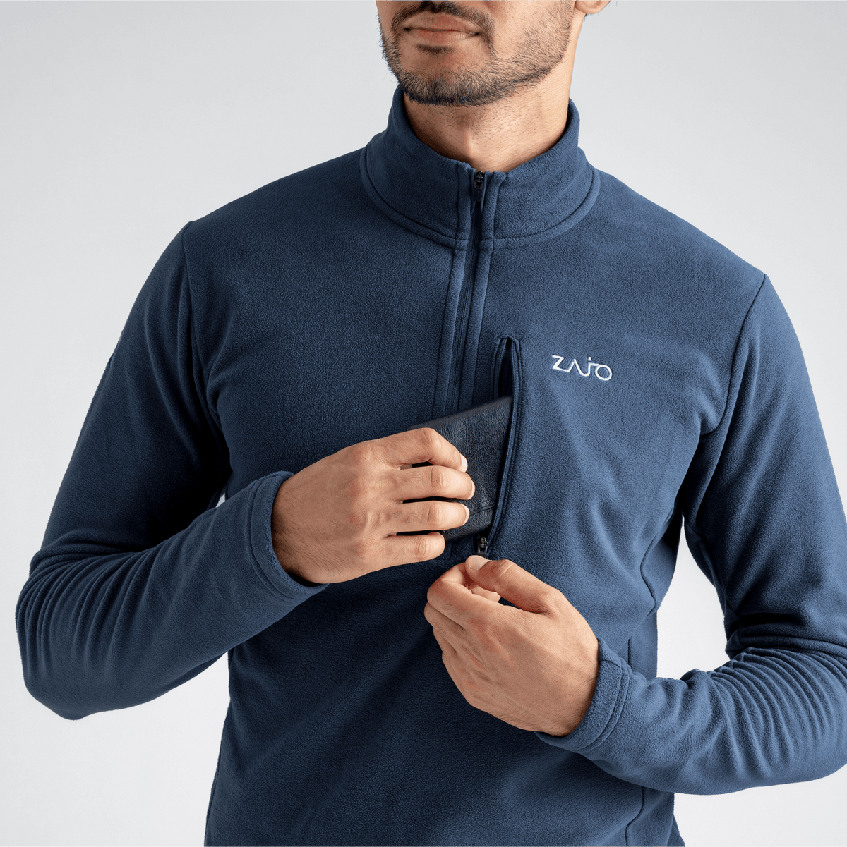 Auro Men's Fleece Zip Top — Thyme Green