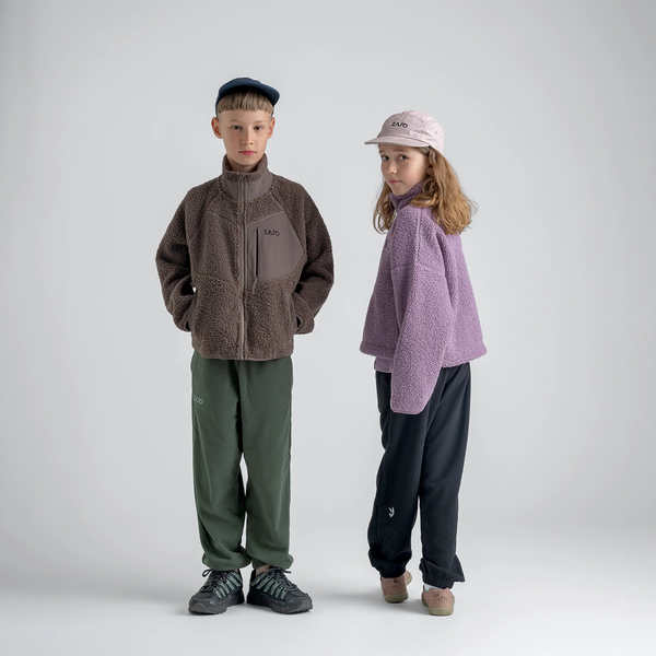 Palpo Kid's Pile Fleece Cropped Jacket — Iced Mauve
