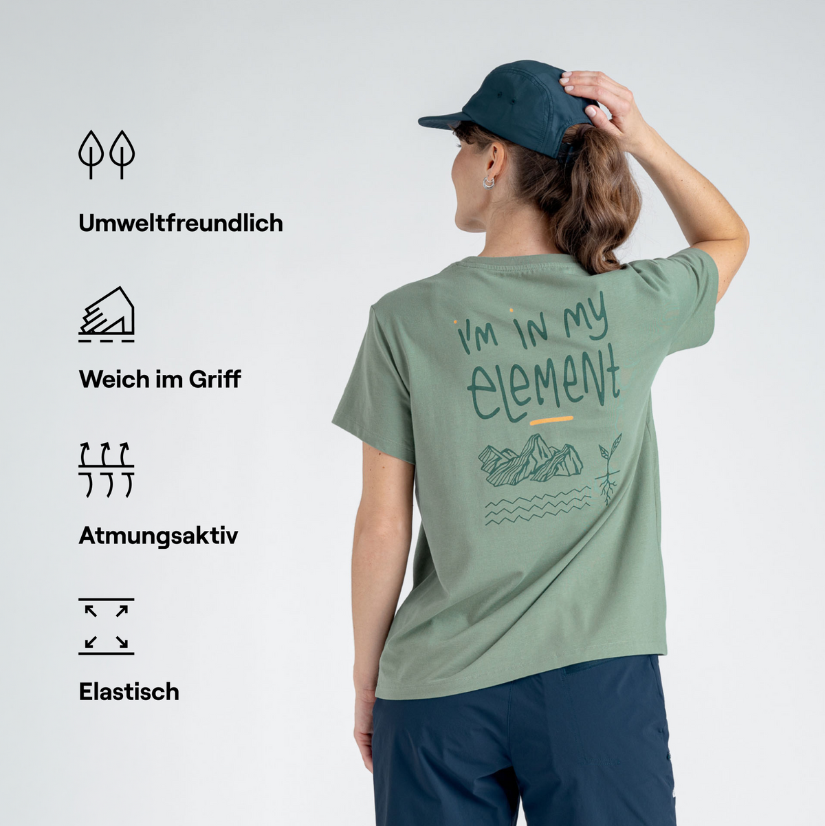Arbo Women's Organic Cotton T-shirt — White Element
