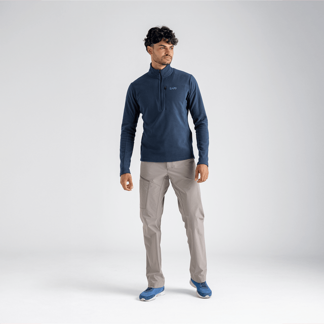 Auro Men's Fleece Zip Top — Burned Red