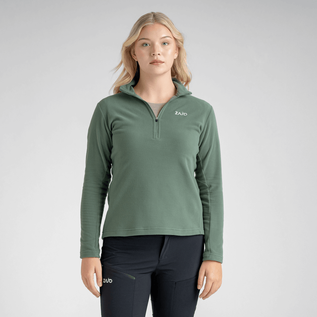 Auro Women's Fleece Zip Top — Light Beige