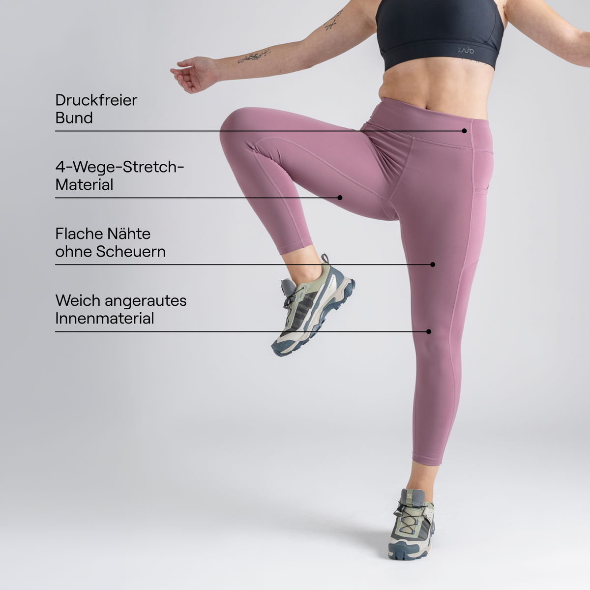 Fluo Women's Ankle Leggings — Black