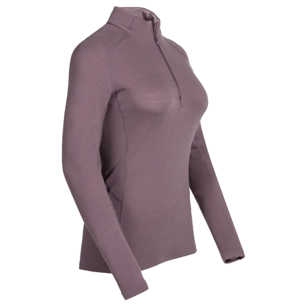 Hejma Women's Merino Zip Top — Grape Mauve