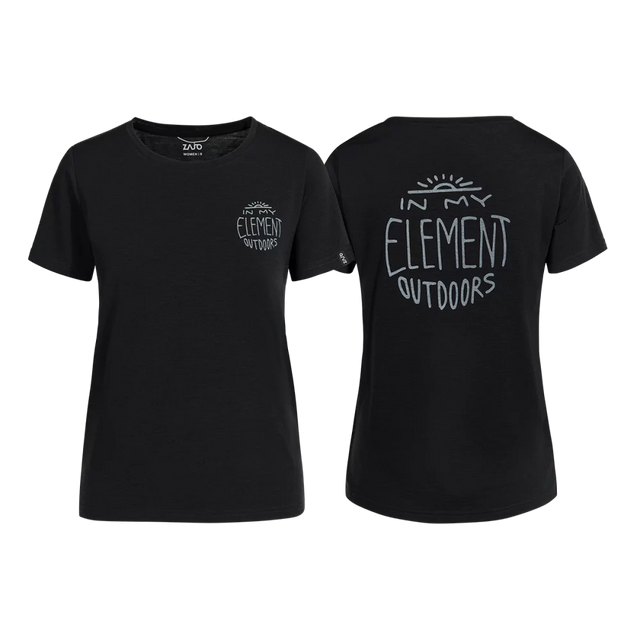 Kora Women's Merino T-shirt — Black Element