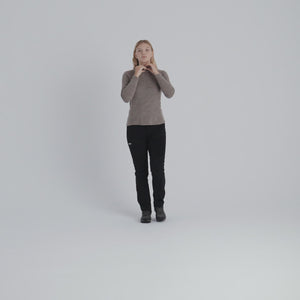 Hejma Women's Merino Zip Top — Taupe Beige